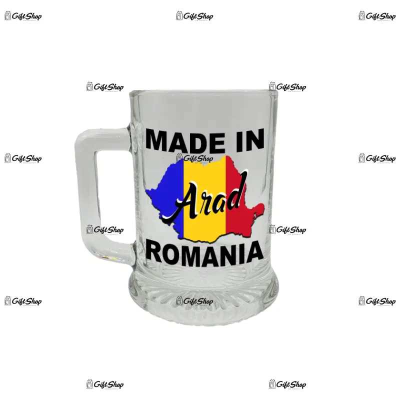Made in arad romania, halba cu mesaj